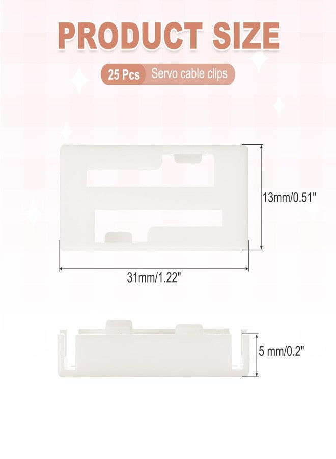 MECCANIXITY 20 Pcs Servo Extension Cable Clips, Servo Cable Safety Connector Lead Wire Buckle Lock for RC Car Plane Boat DIY Y Adapter Cable, White - Image 2
