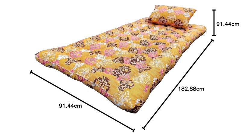 NIVEDHA MATTRESS Nivedha Mattress Organic Silk CottonKapokIlavam Panju Semal Soft Single Foldable Floor Bed Mattress 6 x 3 ft 72 x 36 x 3 Inches with 1 Pillow - Image 2