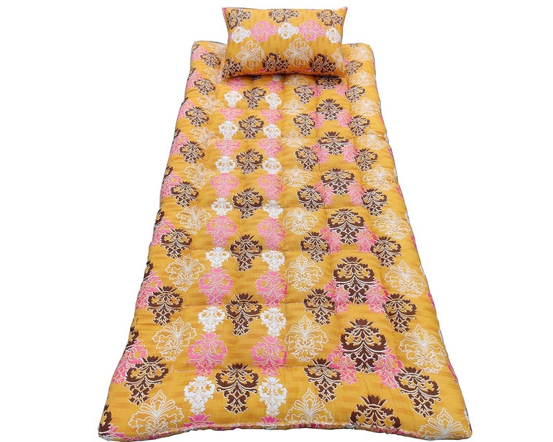 NIVEDHA MATTRESS Nivedha Mattress Organic Silk CottonKapokIlavam Panju Semal Soft Single Foldable Floor Bed Mattress 6 x 3 ft 72 x 36 x 3 Inches with 1 Pillow - Image 1