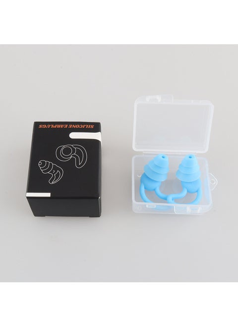 Silicone Soundproof Earplugs Anti-noise Sleep Industrial Protection Swimming Waterproof Student Dormitory Special Mute Artifact-Color:Sky Blue/a Pair (high-grade Black Boxed)