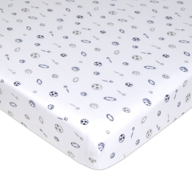 American Baby Company American Baby Company 100 Natural Cotton Fitted Mini Crib Sheet 38 x 24 Soft Breathable Small Nesting Portable Crib Sheet Fits Pack N Play Mattresses NavyGray Sports for Boys Girls 