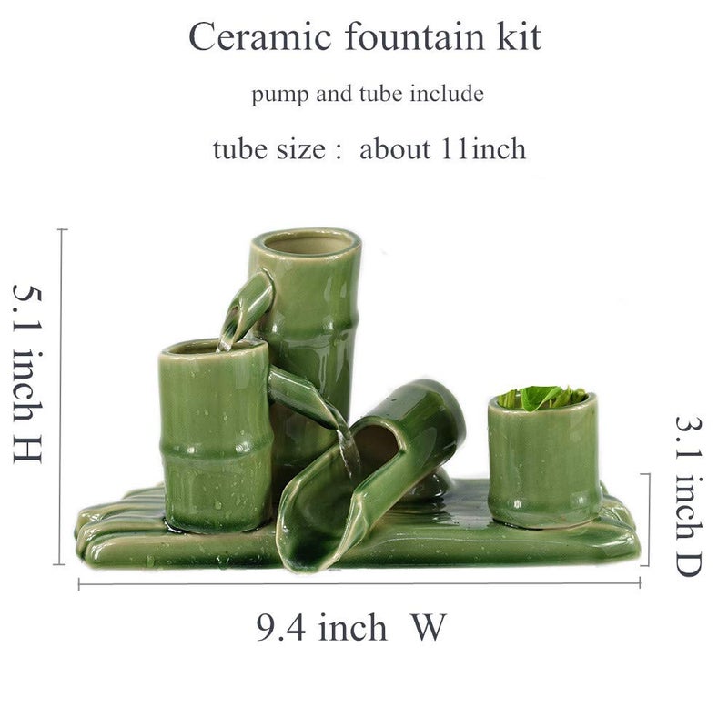 Andady Ceramic Accents Water Fountain & Pump Kit â€“ 9.5 inch DIY Indoor/Outdoor Garden Water Feature kit - Fits 10-15 inch Bowl (not Included) (Small Size 9.5in L) - Image 2