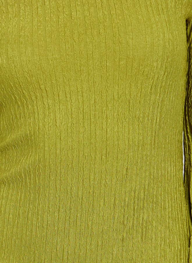 Styli Green Textured Bodycon Midi Dress - Image 3