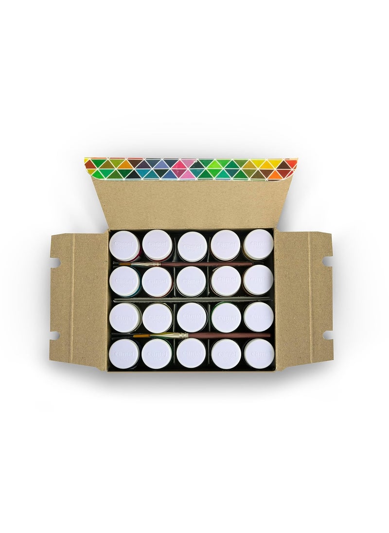 camel Camel Premium Poster Colour with Brush - 20 Shades (Multicolor)  - Image 4