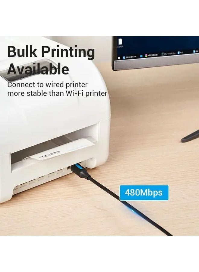 Vention USB C to USB Printer Cable 2 0 High Speed Durable PVC Flat Design 39 37 Inch - Image 3