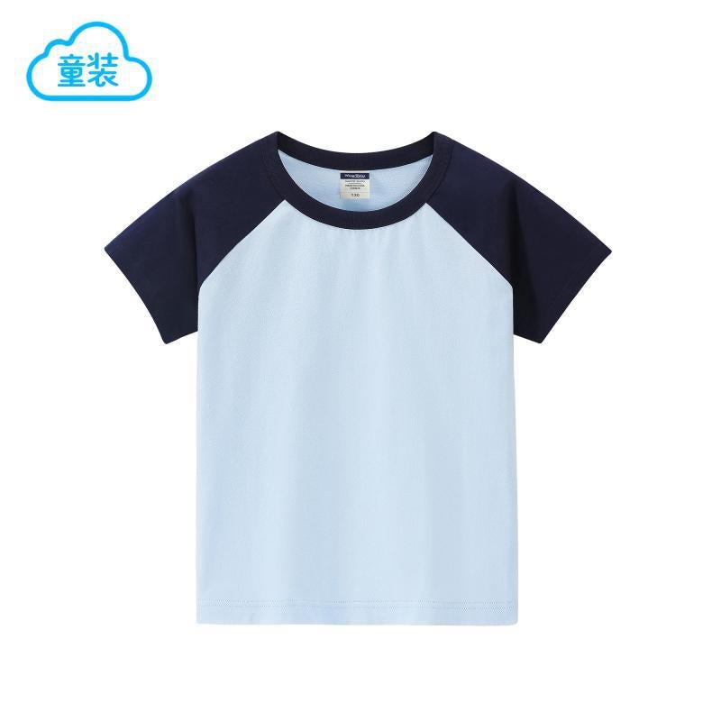 Manufacturer Kidsren'S T-Shirt 200G Pure Cotton Raglan Round Neck Short-Sleeved T-Shirt Student Printed Diy Activity Clothing - Image 1