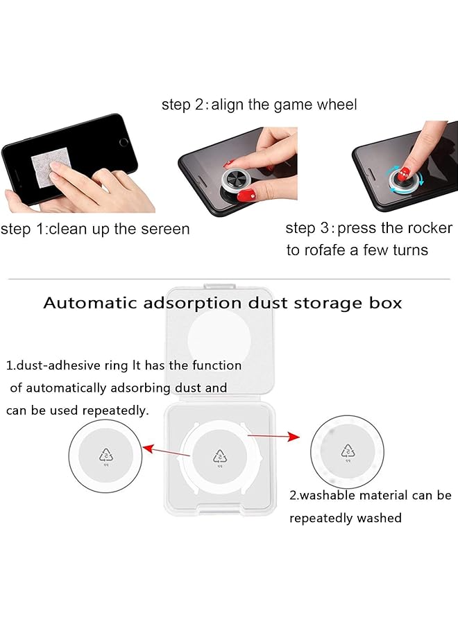 2 Pack Round Game Joystick Mini Joystick For Phone Mobile Universal 360 Degrees Game Controller Smartphone Suction Cup Gamepad For Android Ios Smartphone Tablet Pc With Touch Screen  - Image 4