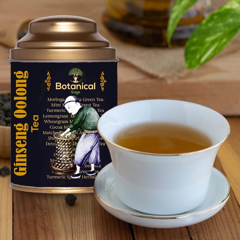 Botanical Sage شاي أولونغ الجنسيغ مع المريمية 100غ | يعزز الطاقة والتركيز | مختار | شاي فاخر - Image 4
