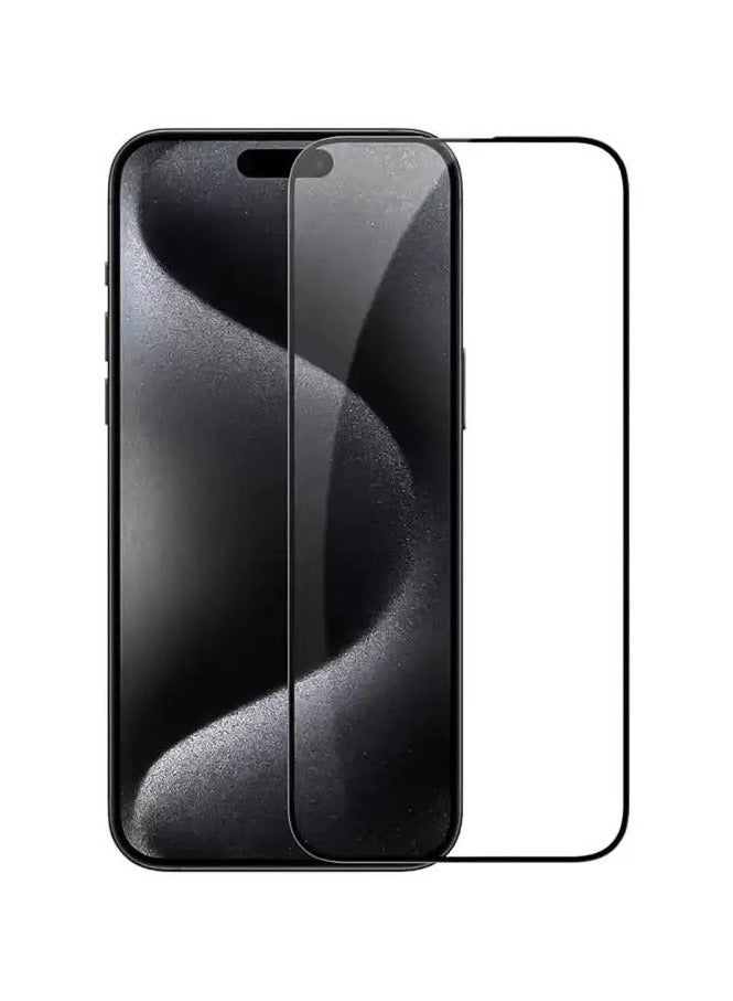 بروستايل واقي شاشة زجاجي مقوى لهاتف iPhone 15 Pro، شفاف عالي الدقة، مضاد للخدش - Image 1