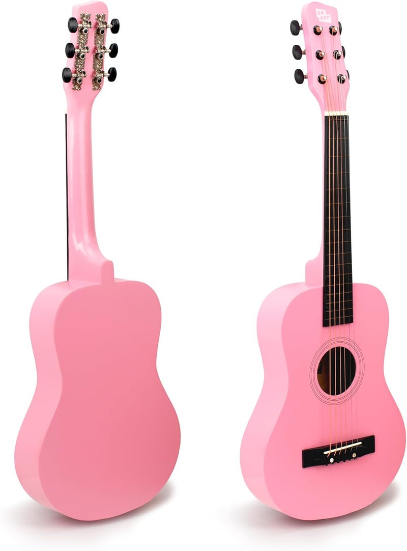 CB SKY 30” Wooden Pink Acoustic Guitar/Girls Gift/Kids Musical Toys/Musical Instrument for age 3-5 5-9 - Image 2
