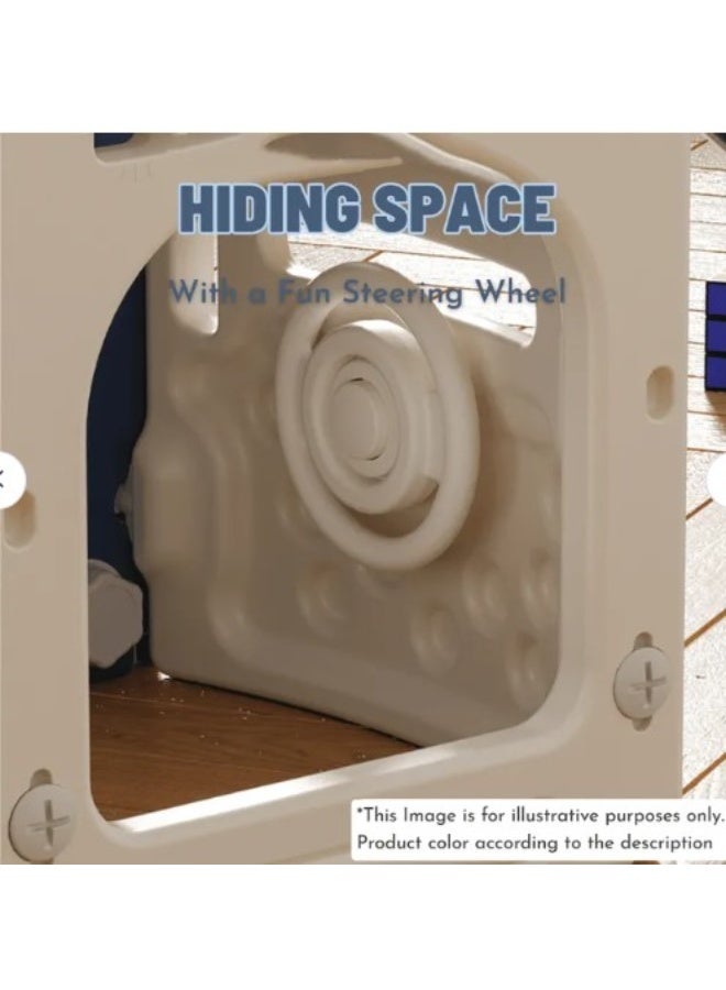 فول جوي مجموعة زحليقة وأرجوحة مع حلقة كرة سلة وتلسكوب 4*1 للأطفال،مجموعة ملعب داخلي وخارجي للأطفال الصغار،مجموعة ألعاب تسلق للأطفال للأماكن الداخلية والخارجية - Image 4