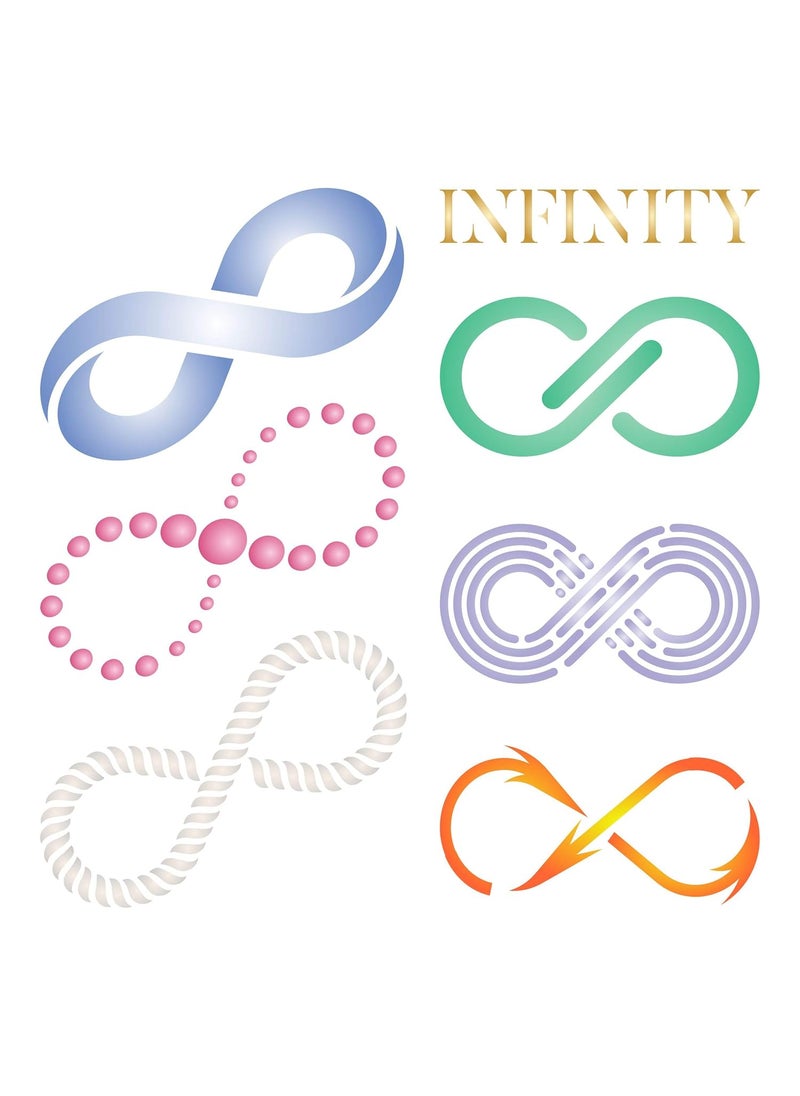 Usnyabni Infinity Stencil, 4.5 x 4.5 inch (S) - 6 Different Infinity Symbol Stencils by CRAFT KREATIVELY  - Image 1