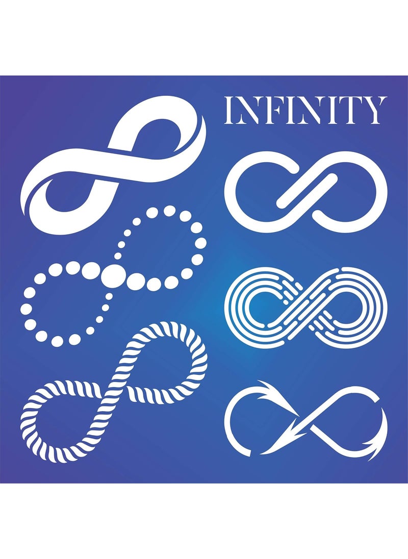 Usnyabni Infinity Stencil, 4.5 x 4.5 inch (S) - 6 Different Infinity Symbol Stencils by CRAFT KREATIVELY  - Image 5