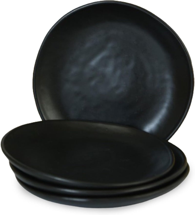 roro 5Inch SemiMatte Black Handmade Ceramic Canape Plates  Set of 4 Rustic Small Serving Plates for Appetizers Desserts and Decorative Use  Microwave Oven and Dishwasher Safe - Image 5