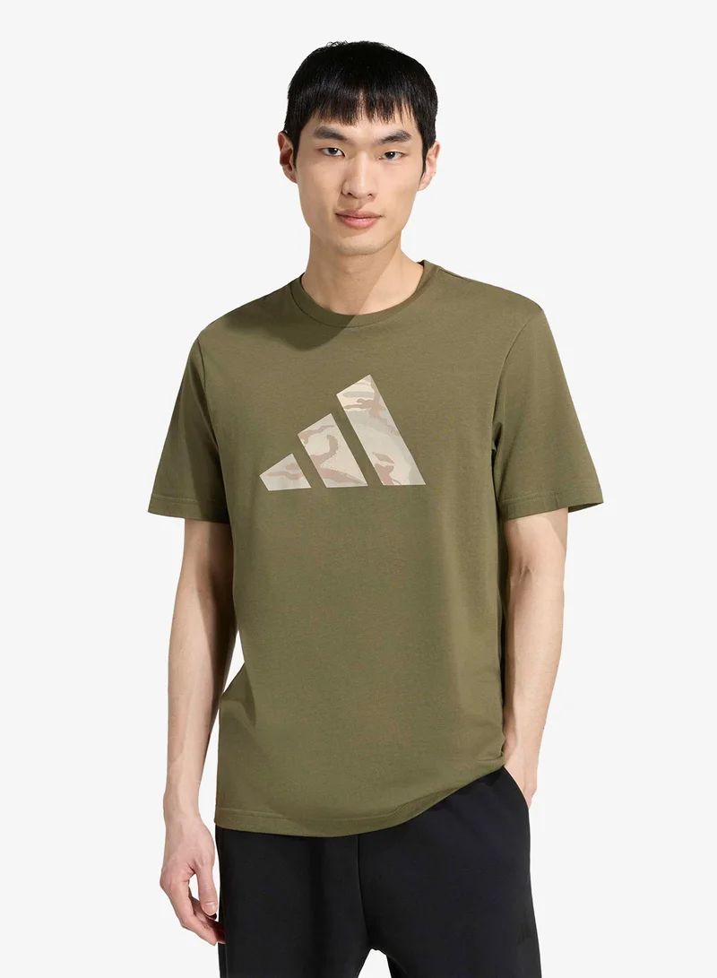 Adidas 3-Stripes Camo Logo Graphic T-Shirt