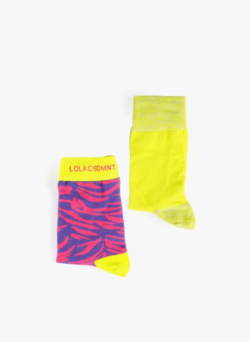 Lola Casademunt Set of 2 zebra and plain socks