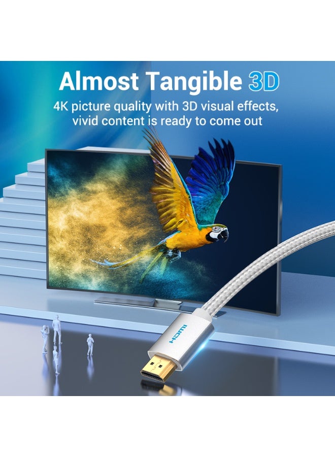 VENTION Cotton Braided HDMI Cable 15M Silvery Metal Type Model - Image 2