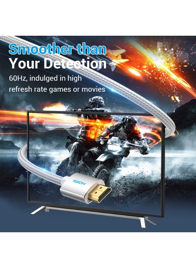 VENTION Cotton Braided HDMI Cable 15M Silvery Metal Type Model - Image 3