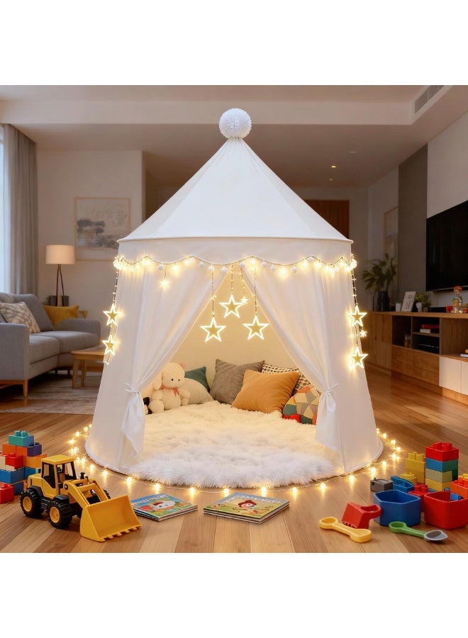 Children's Play Tents Kids Cotton Play Tent,Castle Playhouse Big Size Foldable 110CM*110CM*130CM(White)
