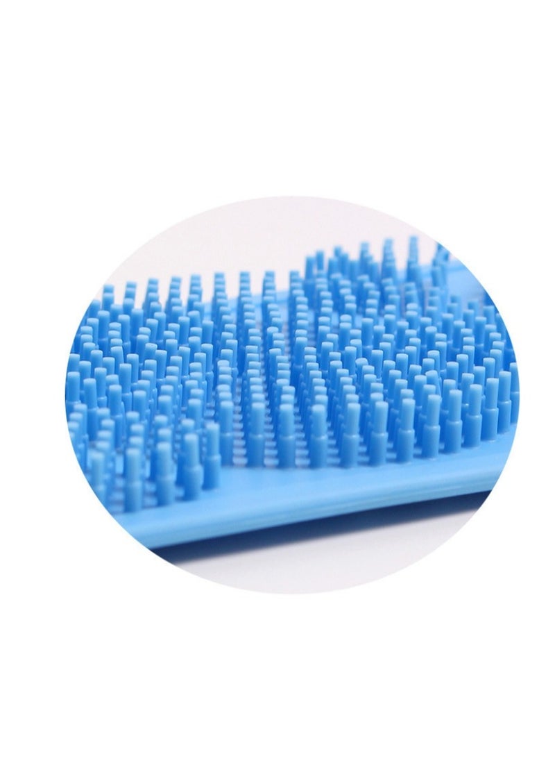 2 Packs Silicone Exfoliating Bath Towel Double-Sided Body Scrubber Bath Body Cleaning Belt Skin Brush Belt