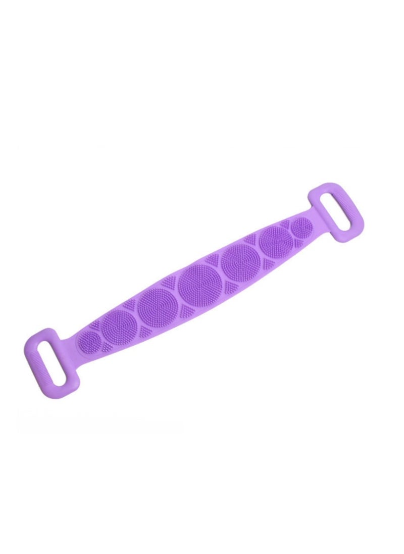 2 Packs Silicone Exfoliating Bath Towel Double-Sided Body Scrubber Bath Body Cleaning Belt Skin Brush Belt
