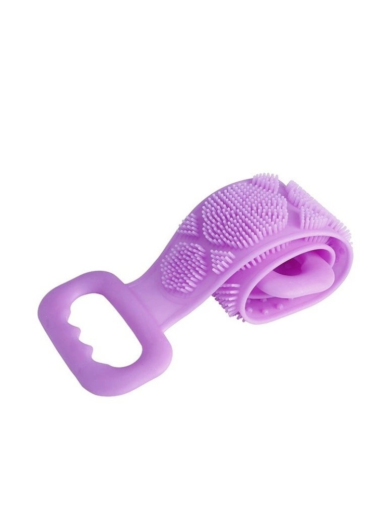2 Packs Silicone Exfoliating Bath Towel Double-Sided Body Scrubber Bath Body Cleaning Belt Skin Brush Belt