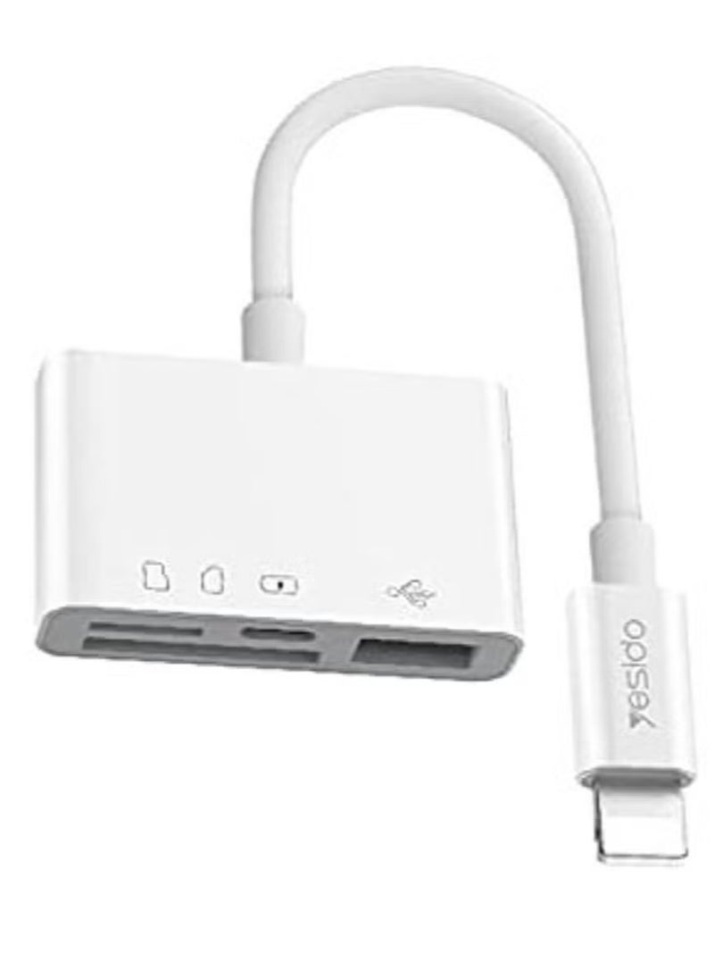 Yesido - GS12 Lightning to USB OTG Adapter for iPhone and iPad, High-Speed Data Transfer with Plug & Play Compatibility for Flash Drives, Keyboards, Cameras, and More, Compact and Durable Design - Image 1