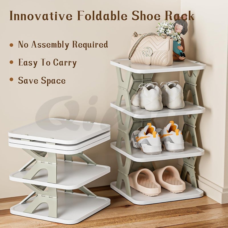 KANDPAND 4 LAYER SHOES STAND SHOE TOWER RACK SUIT FOR SMALL SPACES CLOSET SMALL ENTRYWAY EASY ASSEMBLY AND STABLE IN STRUCTURE CORNER STORAGE CABINET FOR SAVING SPACE - Image 2