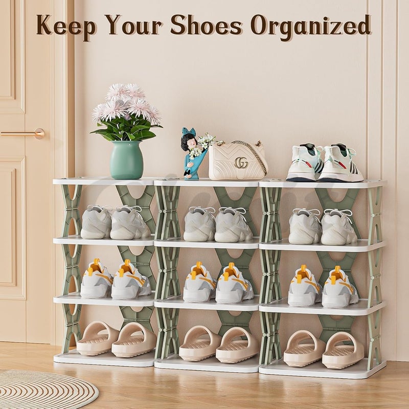 KANDPAND 4 LAYER SHOES STAND SHOE TOWER RACK SUIT FOR SMALL SPACES CLOSET SMALL ENTRYWAY EASY ASSEMBLY AND STABLE IN STRUCTURE CORNER STORAGE CABINET FOR SAVING SPACE - Image 3