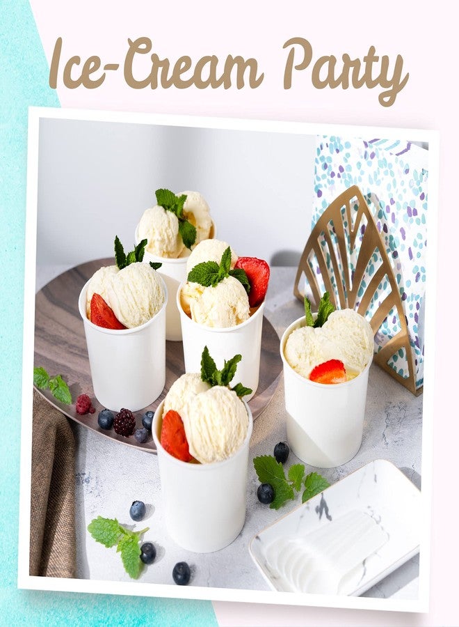 MATICAN Paper Ice Cream Cups - 100-Count 11-Oz Disposable Dessert Bowls for Hot or Cold Food, 11-Ounce Party Supplies Treat Cups for Sundae, Frozen Yogurt, Soup, White - Image 2