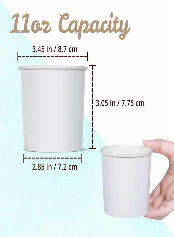 MATICAN Paper Ice Cream Cups - 100-Count 11-Oz Disposable Dessert Bowls for Hot or Cold Food, 11-Ounce Party Supplies Treat Cups for Sundae, Frozen Yogurt, Soup, White - Image 4