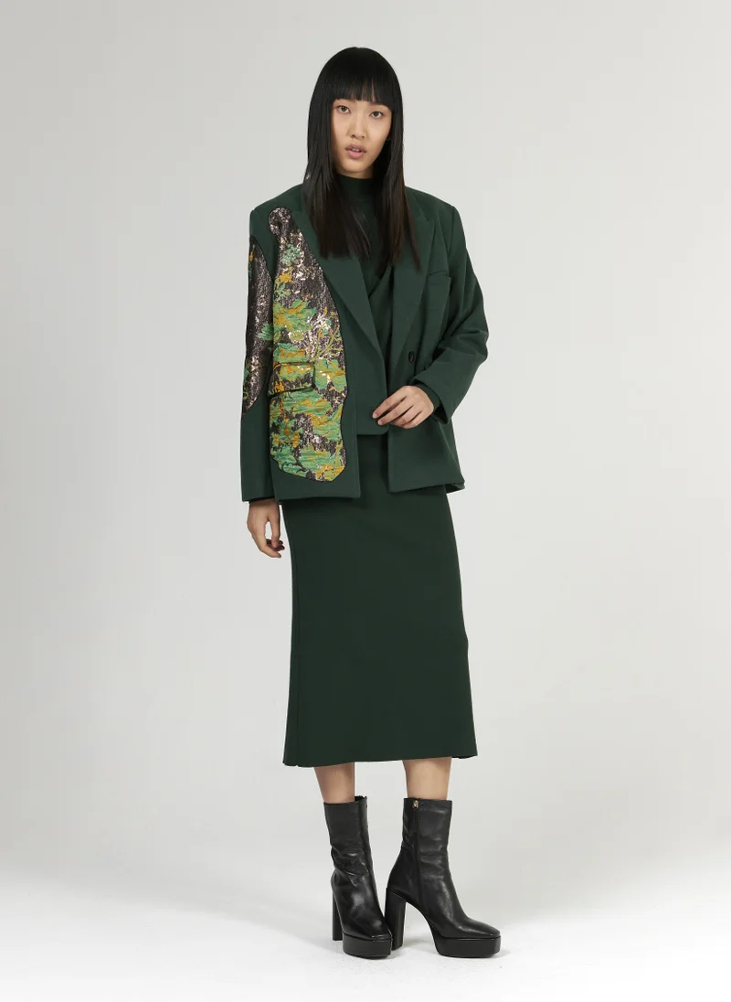 ليم سترة رسمية بتطريزات الجاكار الأنيقة