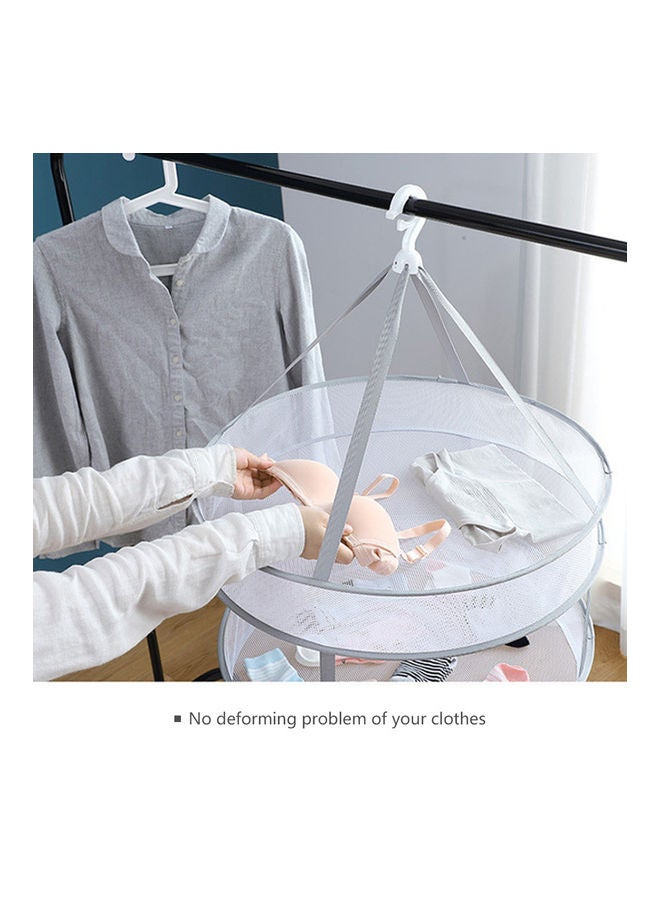 2-Layer Collapsible Clothes Dryer Grey - Image 2