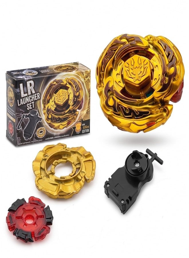 Funstars L-Drago Destroy F:S Metal Fury Spinning Top with String Launcher High-Performance Aluminum Alloy Build, Robust Plastic Components(Gold) - Image 5