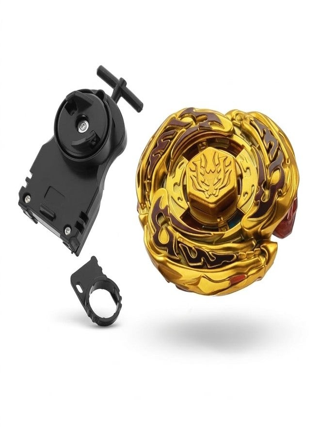 Funstars L-Drago Destroy F:S Metal Fury Spinning Top with String Launcher High-Performance Aluminum Alloy Build, Robust Plastic Components(Gold) - Image 1