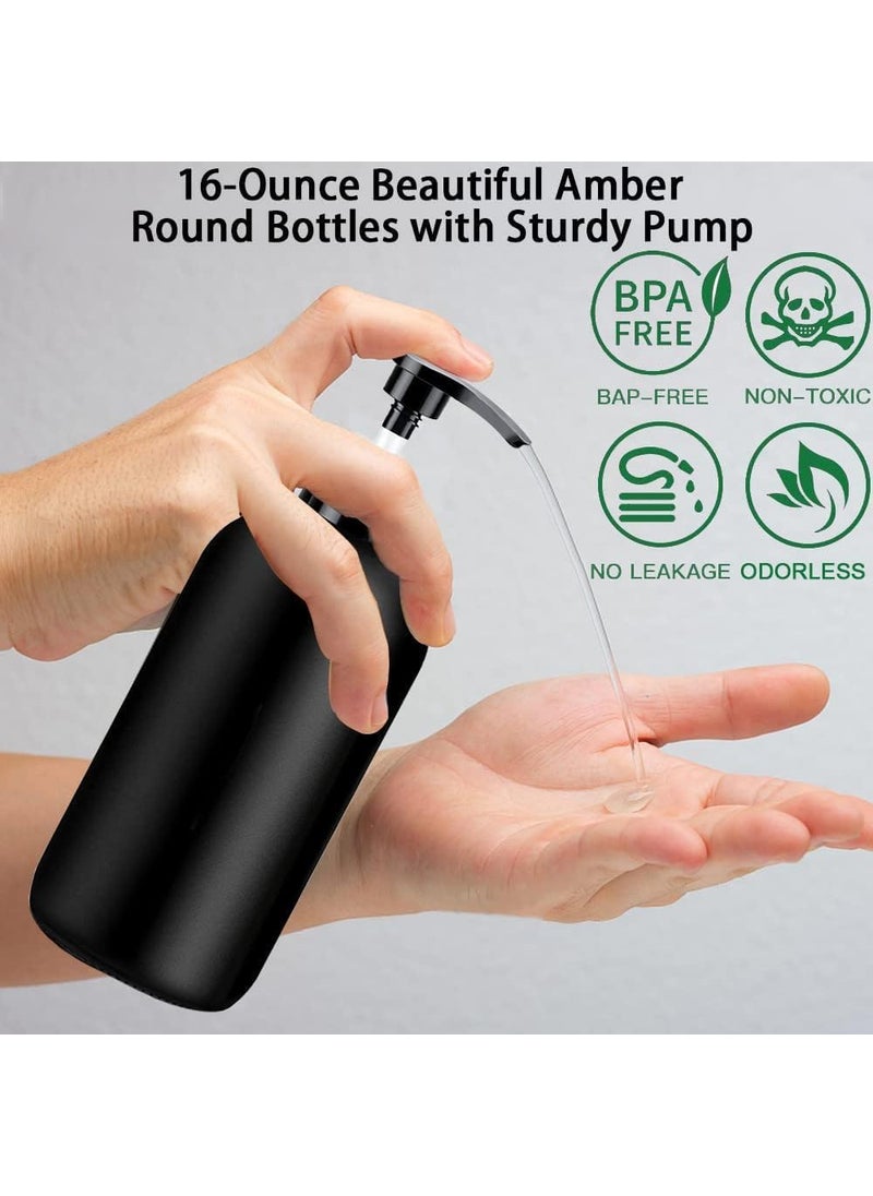 PRAKASH Praksh 500ml Refillable Plastic Bottles Multi use Empty Dispenser Container Bottles with Golden Cap Versatile for ShampooConditioner Liquid Soap Dish Soap Lotion Hand Sanitizer Black  - Image 3