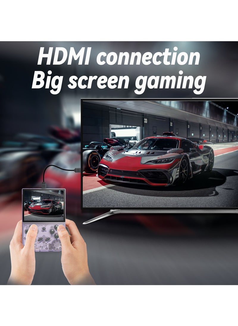 ANBERNIC  - ANBERNIC RG35XX 2024 New Retro Handheld Game Console Linux System HDTV Output 3.5 Inch IPS Screen 64G TF Card 5500+ Classic Games 2600mAh Battery Purple - Image 1