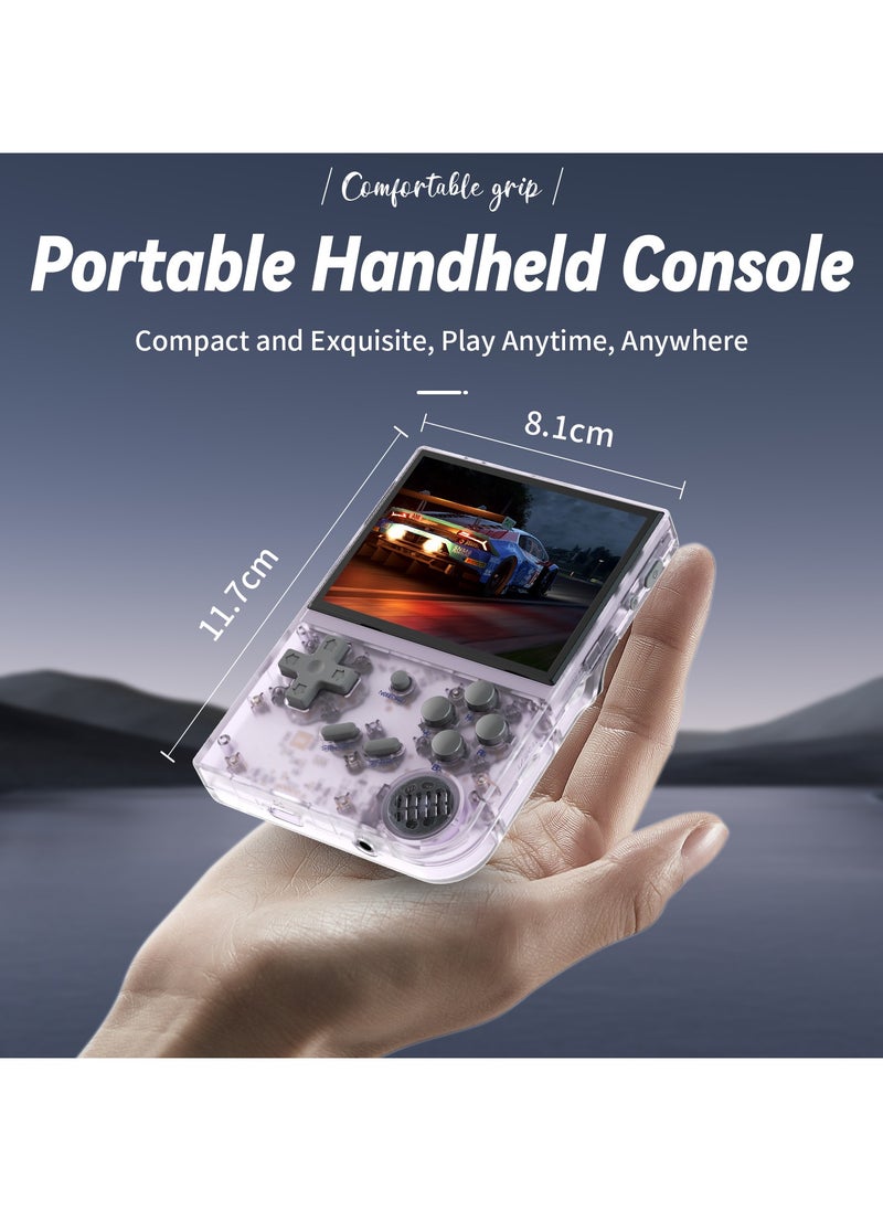 ANBERNIC  - ANBERNIC RG35XX 2024 New Retro Handheld Game Console Linux System HDTV Output 3.5 Inch IPS Screen 64G TF Card 5500+ Classic Games 2600mAh Battery Purple - Image 1