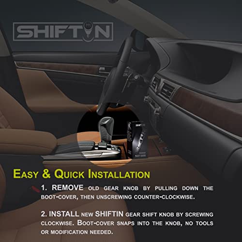 SHIFTIN Gear Shift Knob Shifter for Lexus ES GS GX is NX RC RX 200t 300 350 3450h 450hL 350L (Punched Black Leather/Carbon Pattern) - Image 4