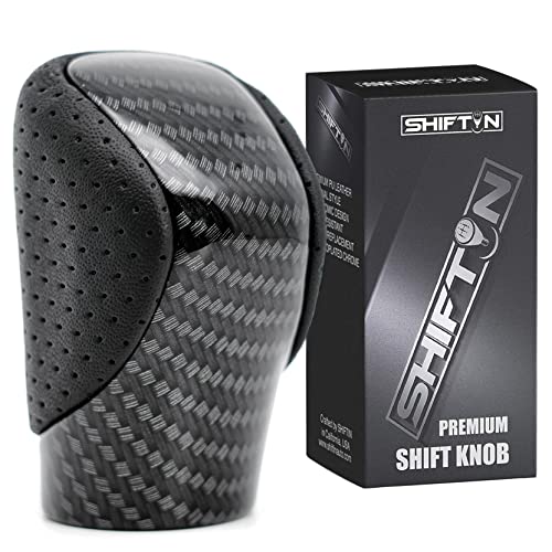 SHIFTIN Gear Shift Knob Shifter for Lexus ES GS GX is NX RC RX 200t 300 350 3450h 450hL 350L (Punched Black Leather/Carbon Pattern) - Image 1