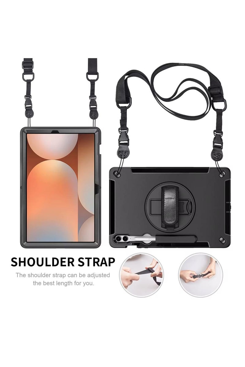 Cat - Cot حامل قط 360 درجة دوران ثلاث طبقات حماية مع حزام كتف لجهاز سامسونج جالاكسي تاب S9FE+(12.4) - Image 4