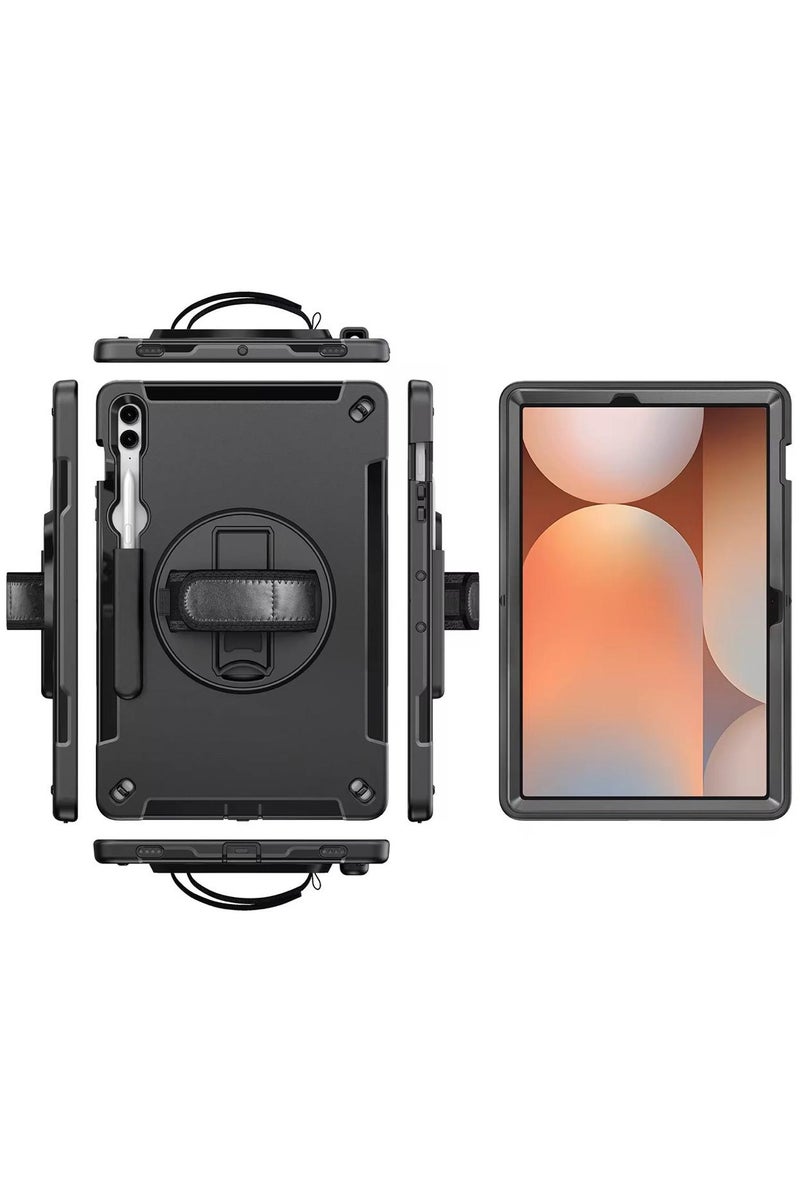 Cat - Cot حامل قط 360 درجة دوران ثلاث طبقات حماية مع حزام كتف لجهاز سامسونج جالاكسي تاب S9FE+(12.4) - Image 3