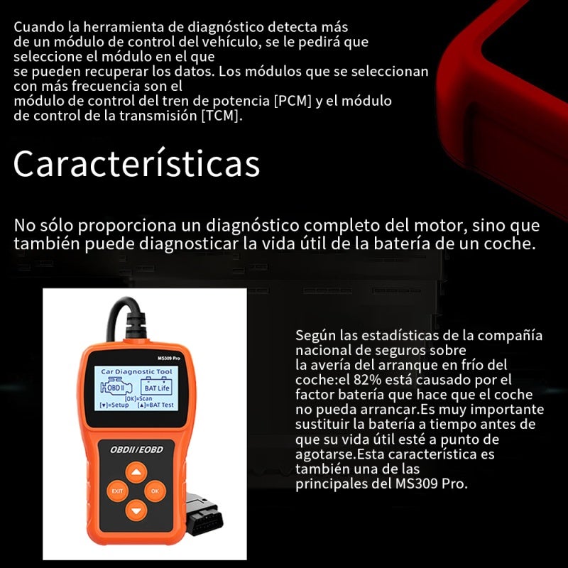 Car Professional Scan Tool Auto OBD Battery Lifespan Tester Automobile Code Reader Car Fault Detector - Image 2