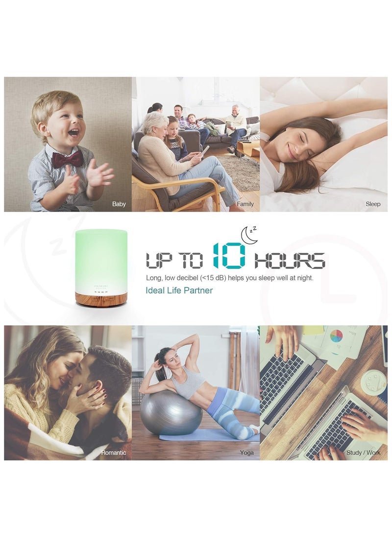 ASAKUKI - Essential Oil Diffuser, Quiet 5-in-1 Premium Humidifier, Natural Home Fragrance Aroma Diffuser with 7 LED Color Changing Light and Auto-Off Safety Switch, Yellow 300ml - Image 1
