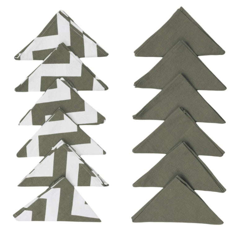 Dekor World Chevron Printed Beige Table Runner with 6 Pcs Place Mat and Napkin (33x180cm/33x47cm/45x45cm) (Pack of 19 Pcs)-6 Seater Dining & Center Table - Image 4