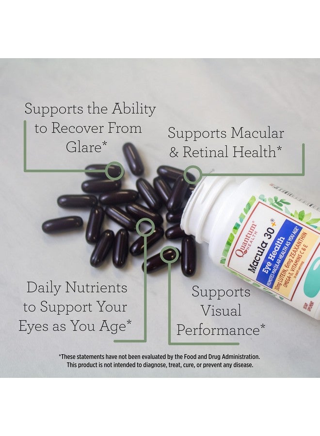 Quantum Health Macula 30+ Eye Health Supplement|Promotes Macular and Retinal Health as You Age|Formulated with Lutein, Zeaxanthin, Omega-3, and Vitamins C & E|60 Softgels, 30 Day Supply - Image 3