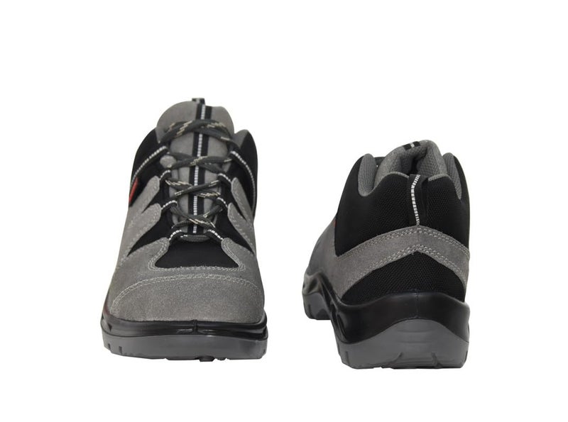 KARAM FS211 Suede Buff Leather Safety Shoes for Men | Double Density | Steel Toe Cap | Antistatic, Antislip & Oil Resistant | Grey | Size-10 - Image 5
