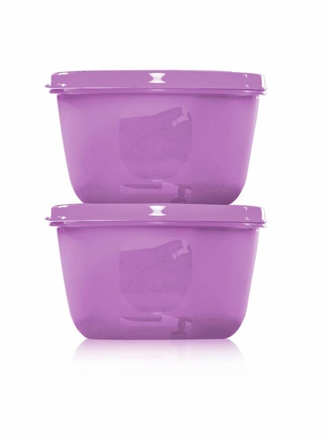 Tupperware Purple Color 2L Plastic Ss Bowl Safe & Leak Proof Containers Pack Of 2 - Image 1