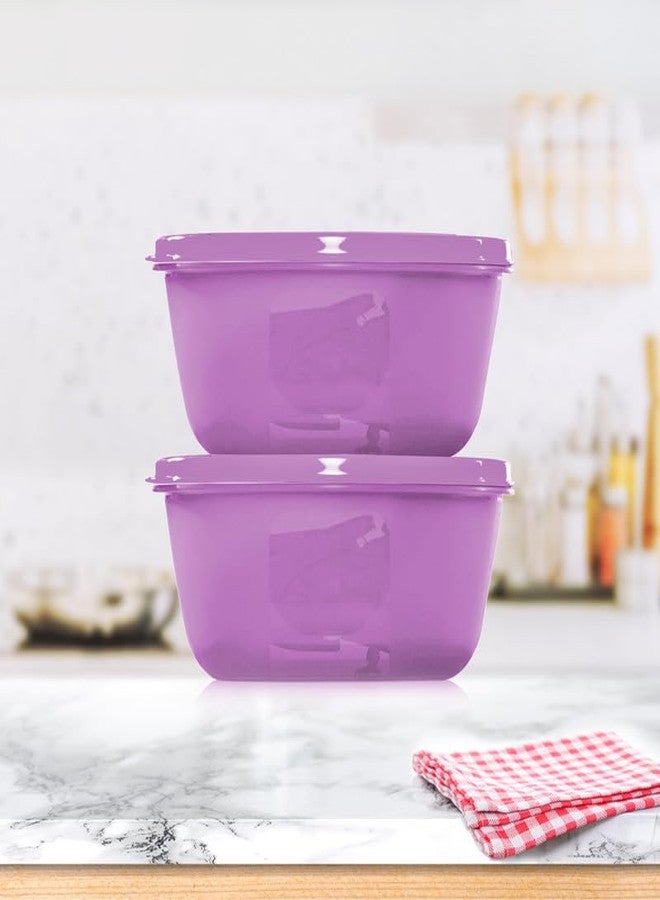 Tupperware Purple Color 2L Plastic Ss Bowl Safe & Leak Proof Containers Pack Of 2 - Image 2