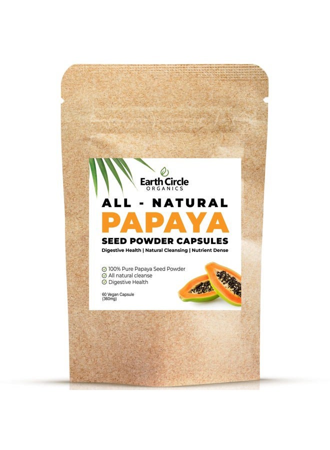 Organic Papaya Seed Powder Capsules - Contains Papain & Other Enzymes - Helps Promote Digestion & Nutrient Absorption, Powerful Antioxidant for Gut & Liver Support